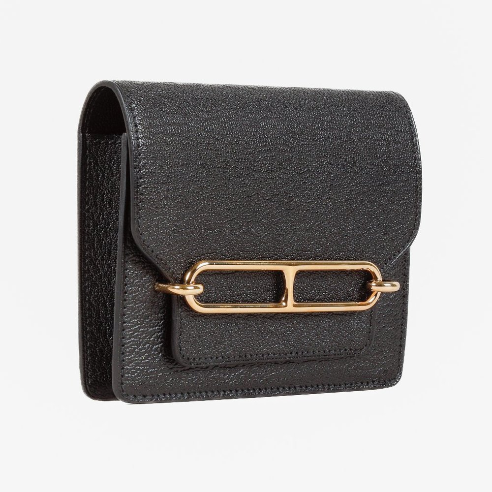 Hermes Roulis Slim Black Leather Wallet